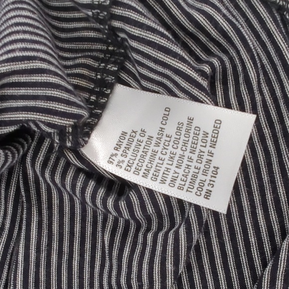 Cold Shoulder Blue and White Striped Shirt - Picture 5 of 6